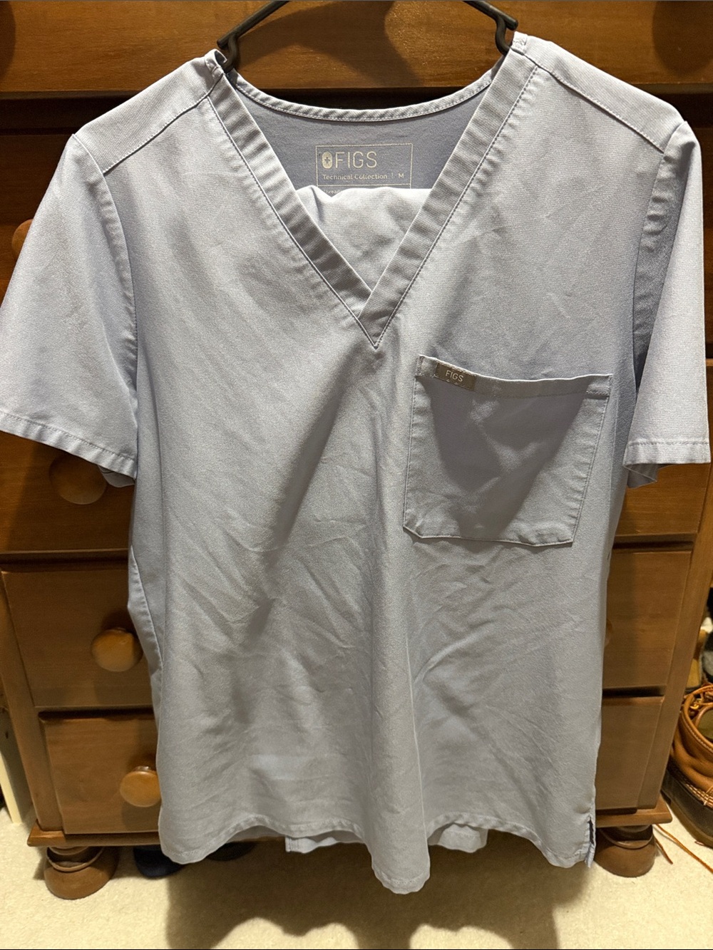 FIGS women’s Pale Blue V-Neck Scrub Top